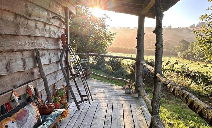 Sunrise on the covered porch